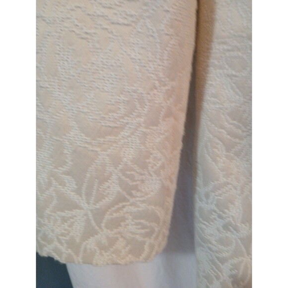 Xhilaration Womens Ivory Faux Fur Detachable Collar Floral Lined Coat Size M - Picture 13 of 16